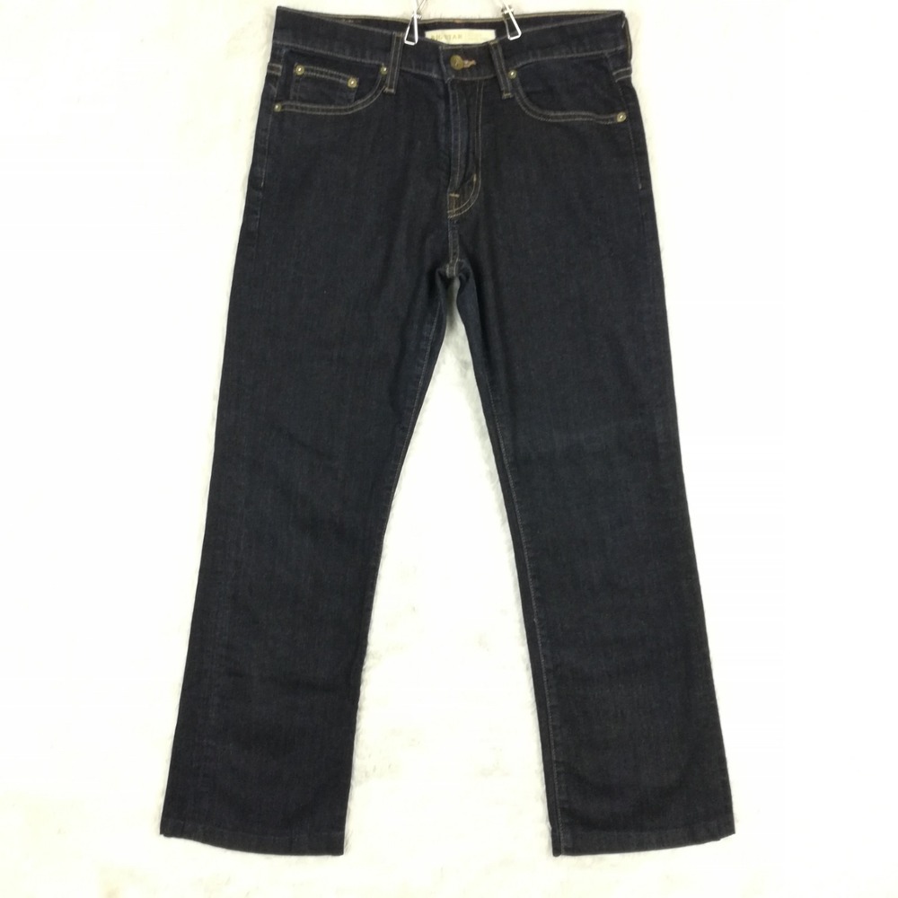 Big Star Womens Jeans Pioneer Regular Boot Cut Blue Denim Dark Wash Mid Short 30